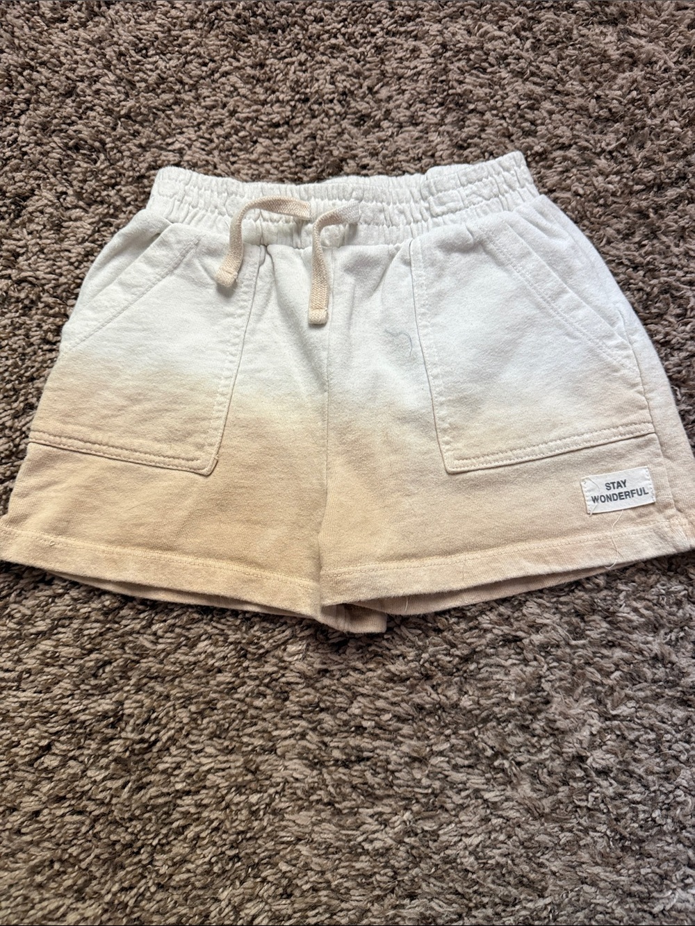 Zara Cream Ombre Drawstring Shorts